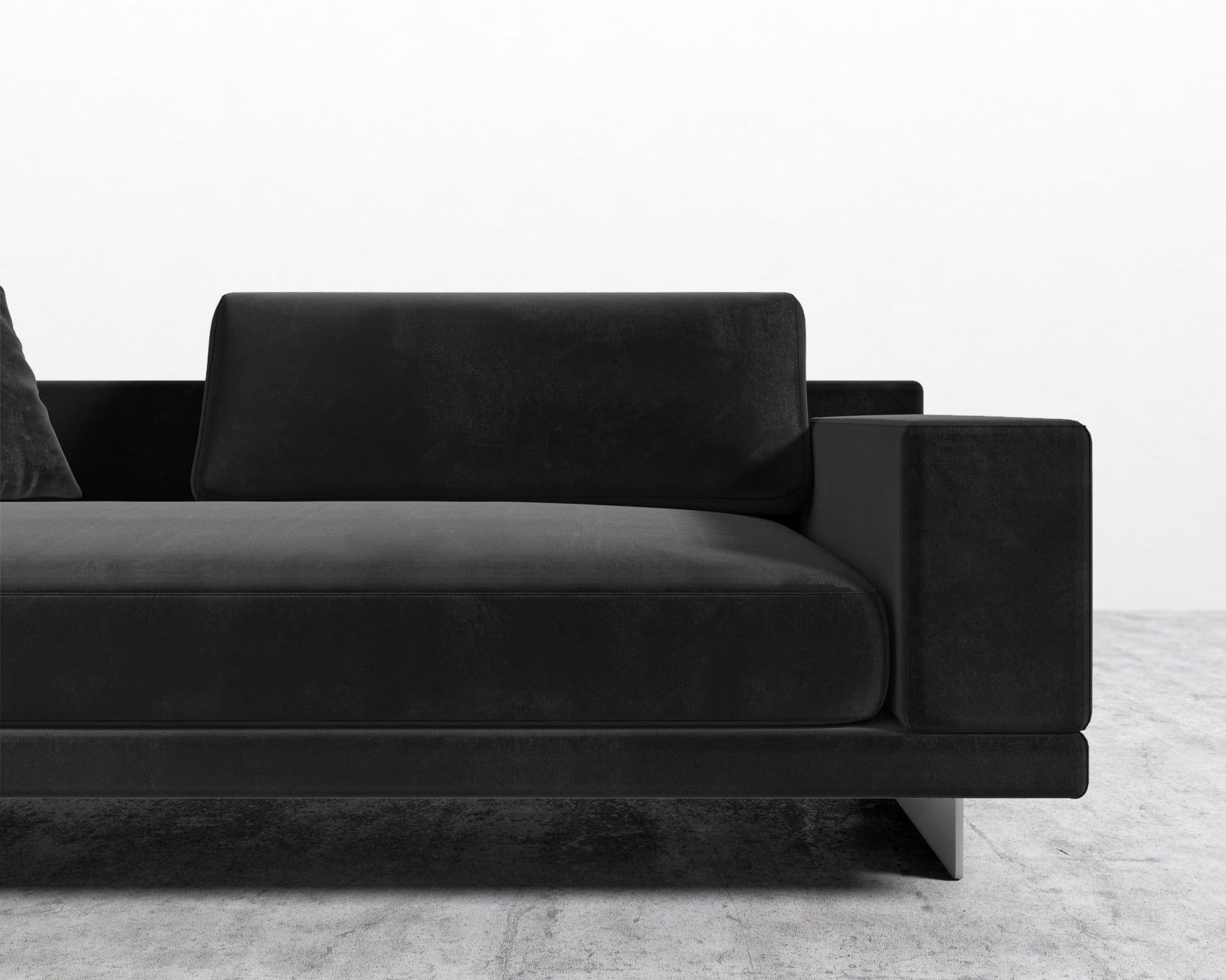 Dresden Right Arm Sofa - Plush Velvet - Black