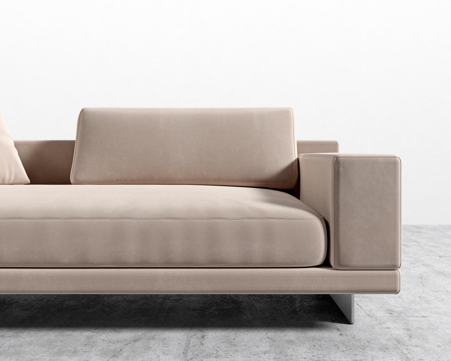 Dresden Right Arm Sofa - Plush Velvet - Blush