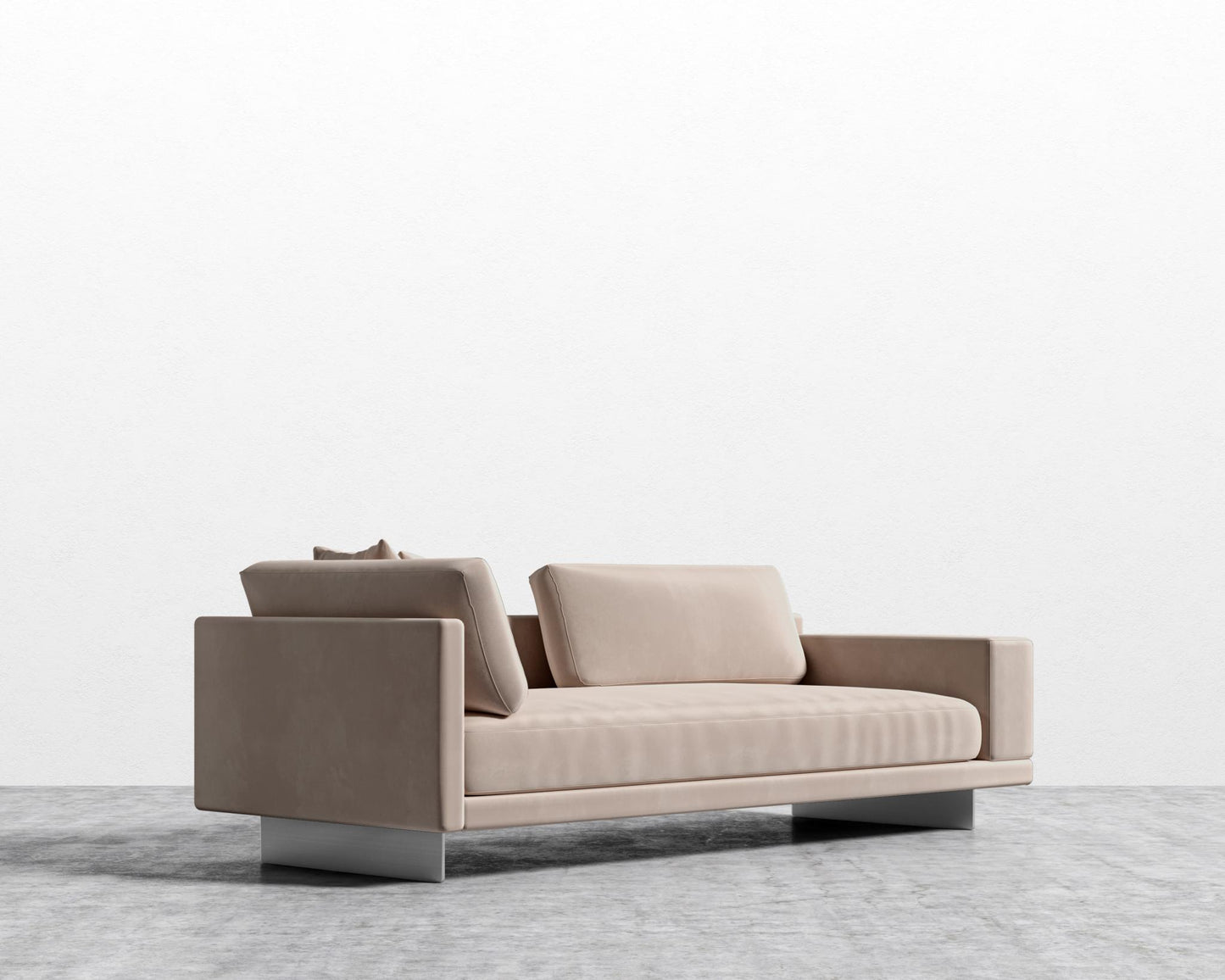 Dresden Right Arm Sofa - Plush Velvet - Blush