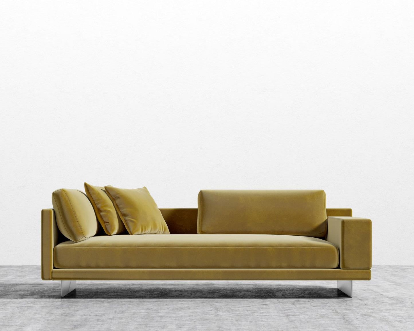 Dresden Right Arm Sofa - Plush Velvet - Golden Beryl
