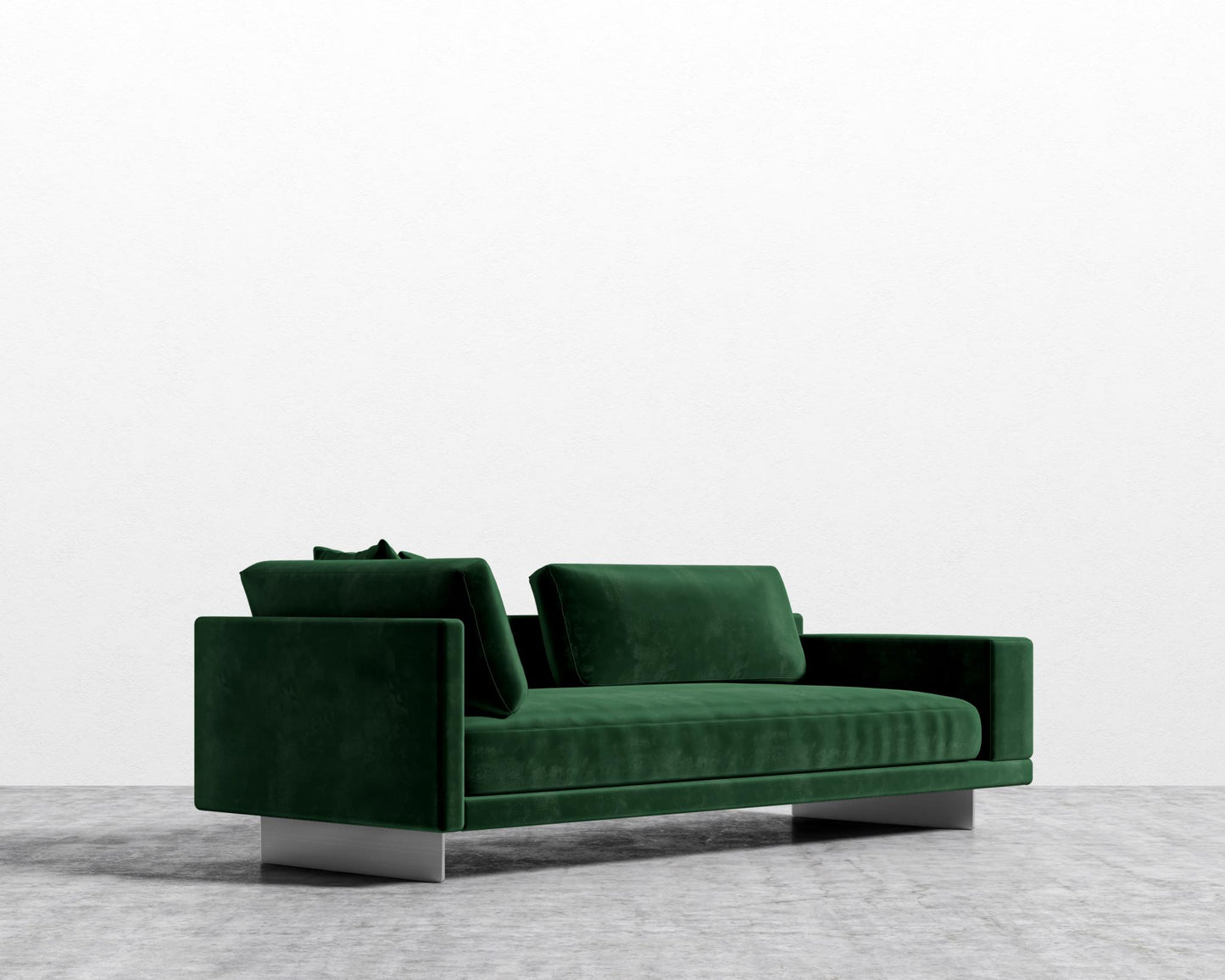 Dresden Right Arm Sofa - Plush Velvet - Moss