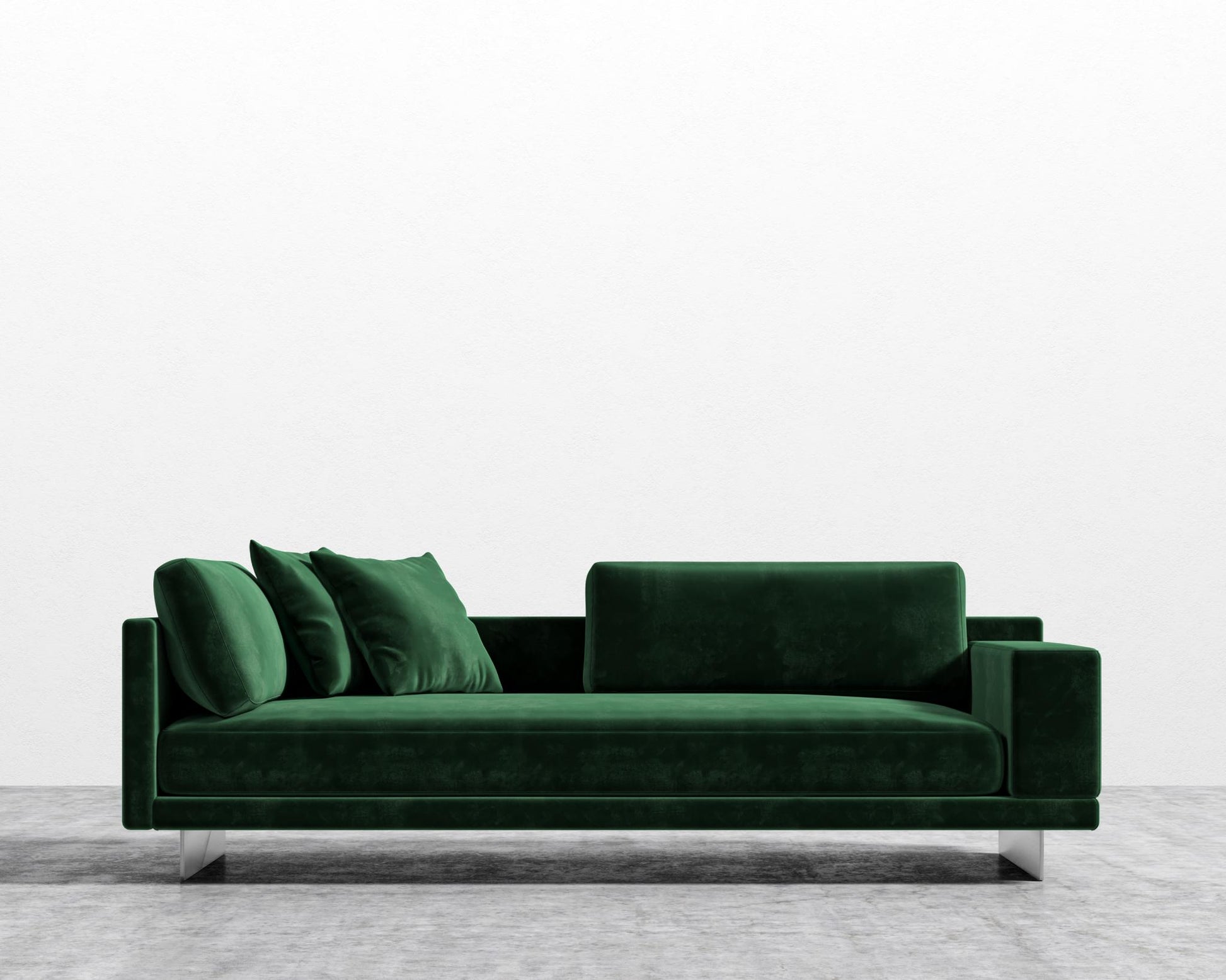 Dresden Right Arm Sofa - Plush Velvet - Moss