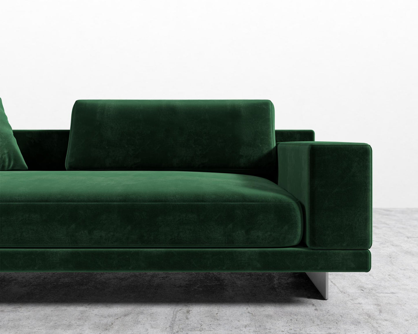 Dresden Right Arm Sofa - Plush Velvet - Moss