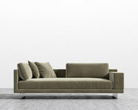 Dresden Right Arm Sofa - Plush Velvet - Olive Green
