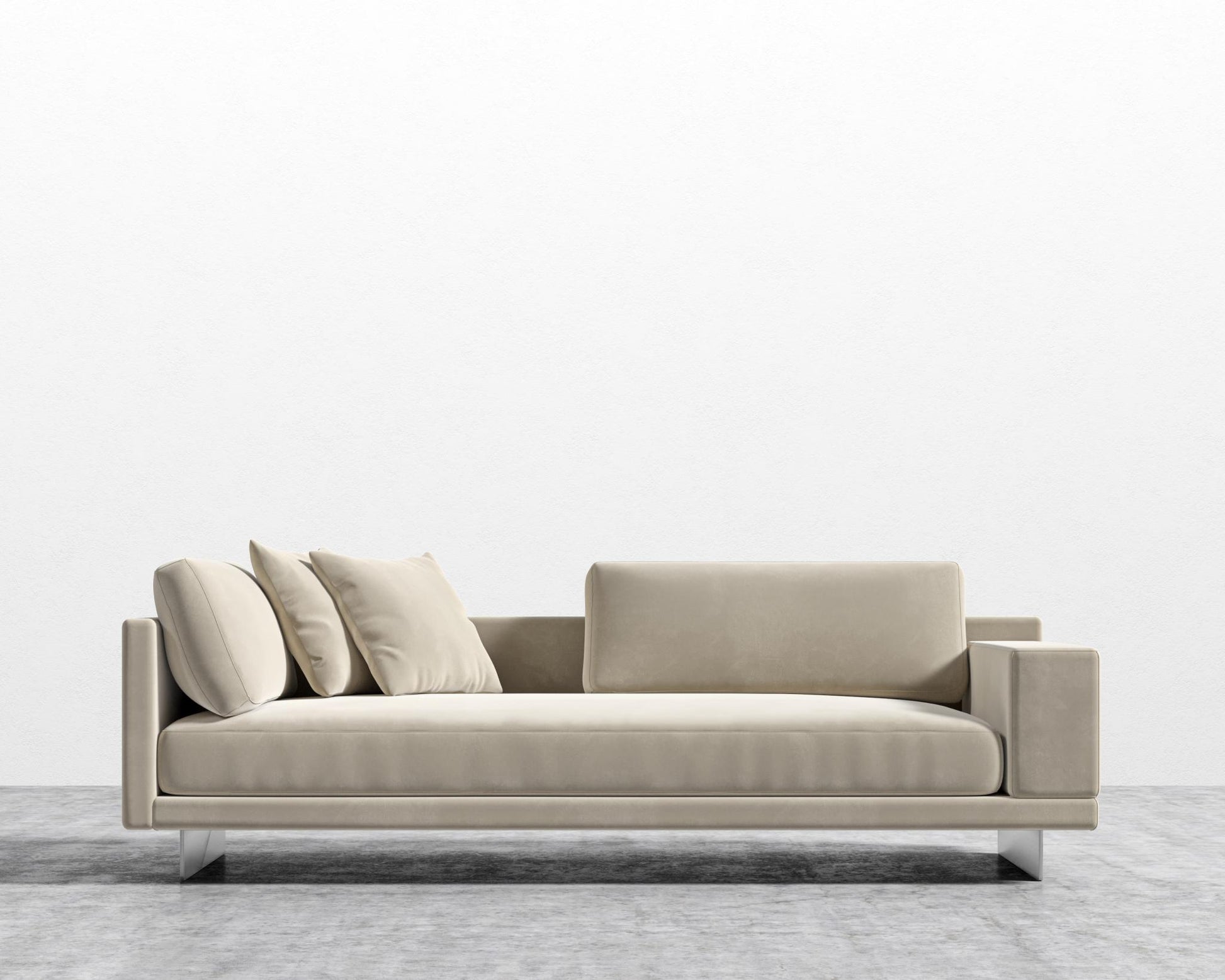 Dresden Right Arm Sofa - Plush Velvet - Warm Taupe