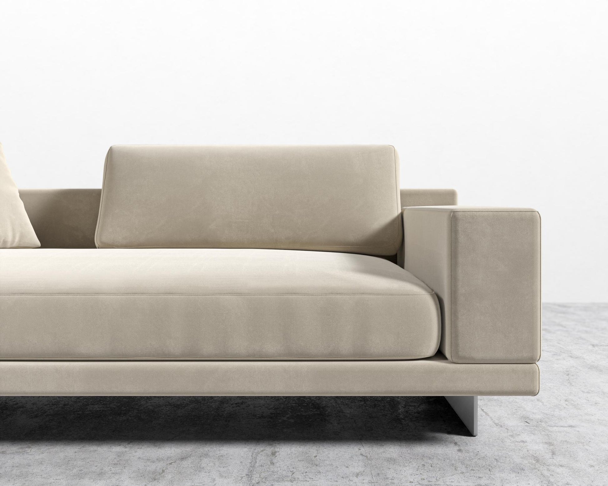 Dresden Right Arm Sofa - Plush Velvet - Warm Taupe