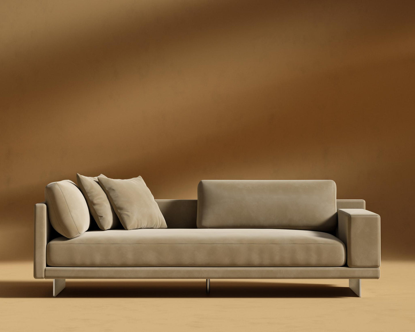 Dresden Right Arm Sofa - Plush Velvet - Dune