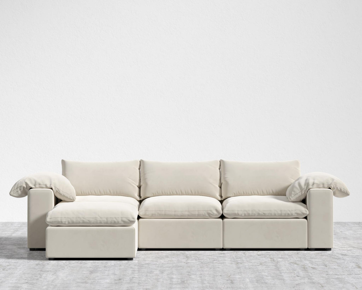 Nuvo_Sectional_Plush_Velvet - Cloud