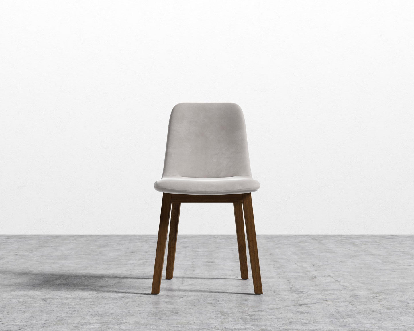 Aubrey Side Chair - Venice Vegan Suede - Chiffon - Walnut Stain