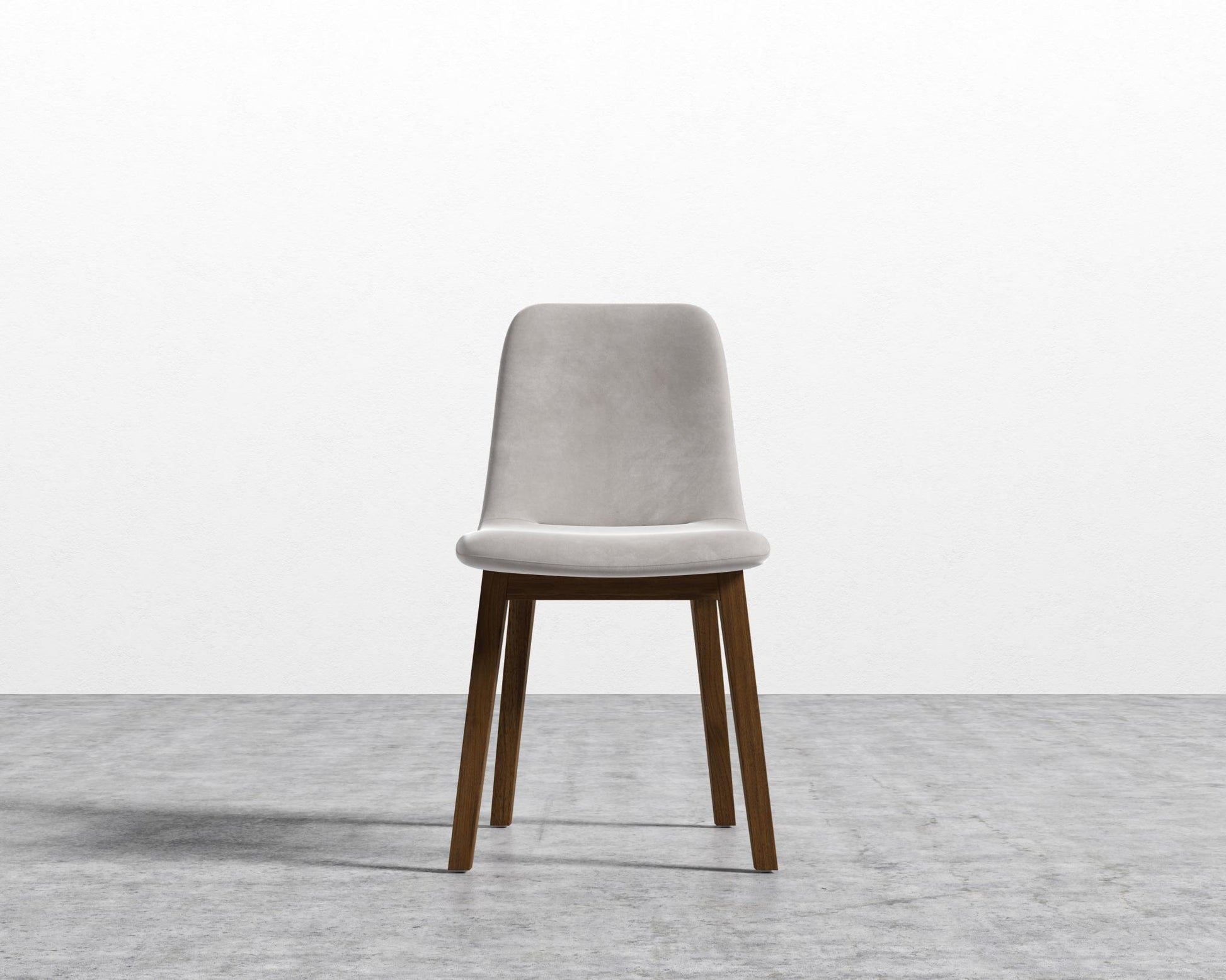 Aubrey Side Chair - Venice Vegan Suede - Chiffon - Walnut Stain