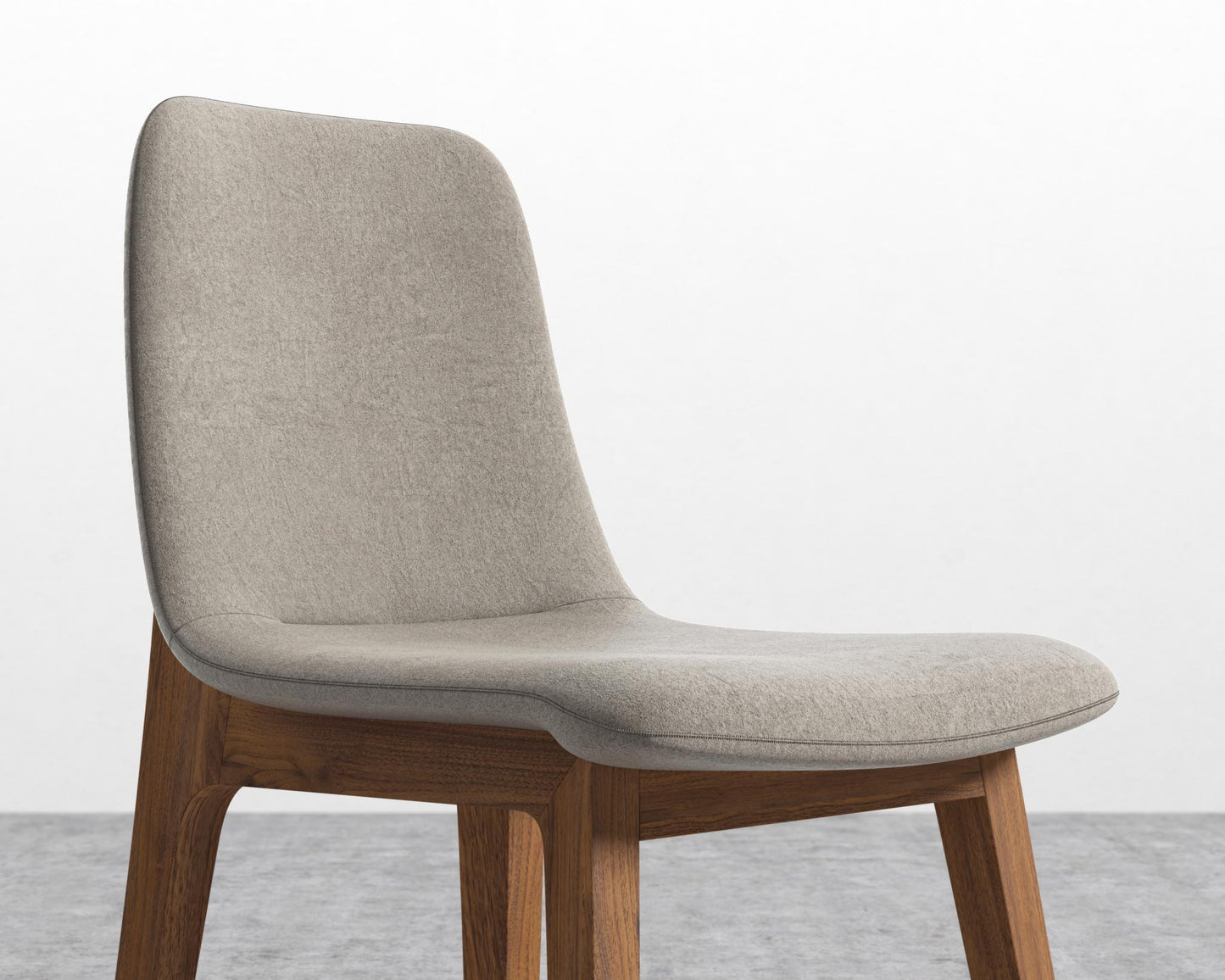 Aubrey Side Chair - Venice Vegan Suede - Latte - Walnut Stain