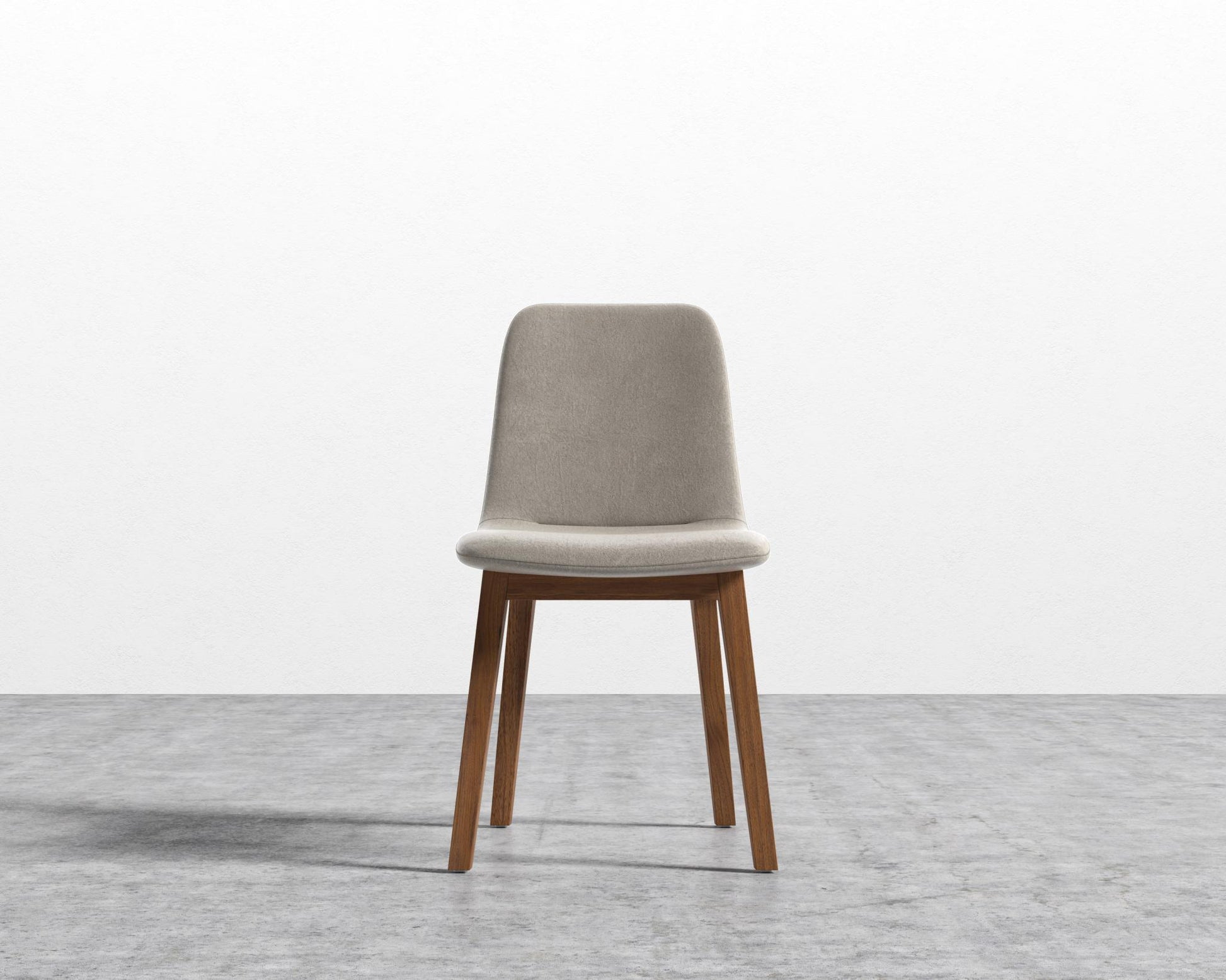 Aubrey Side Chair - Venice Vegan Suede - Latte - Walnut Stain