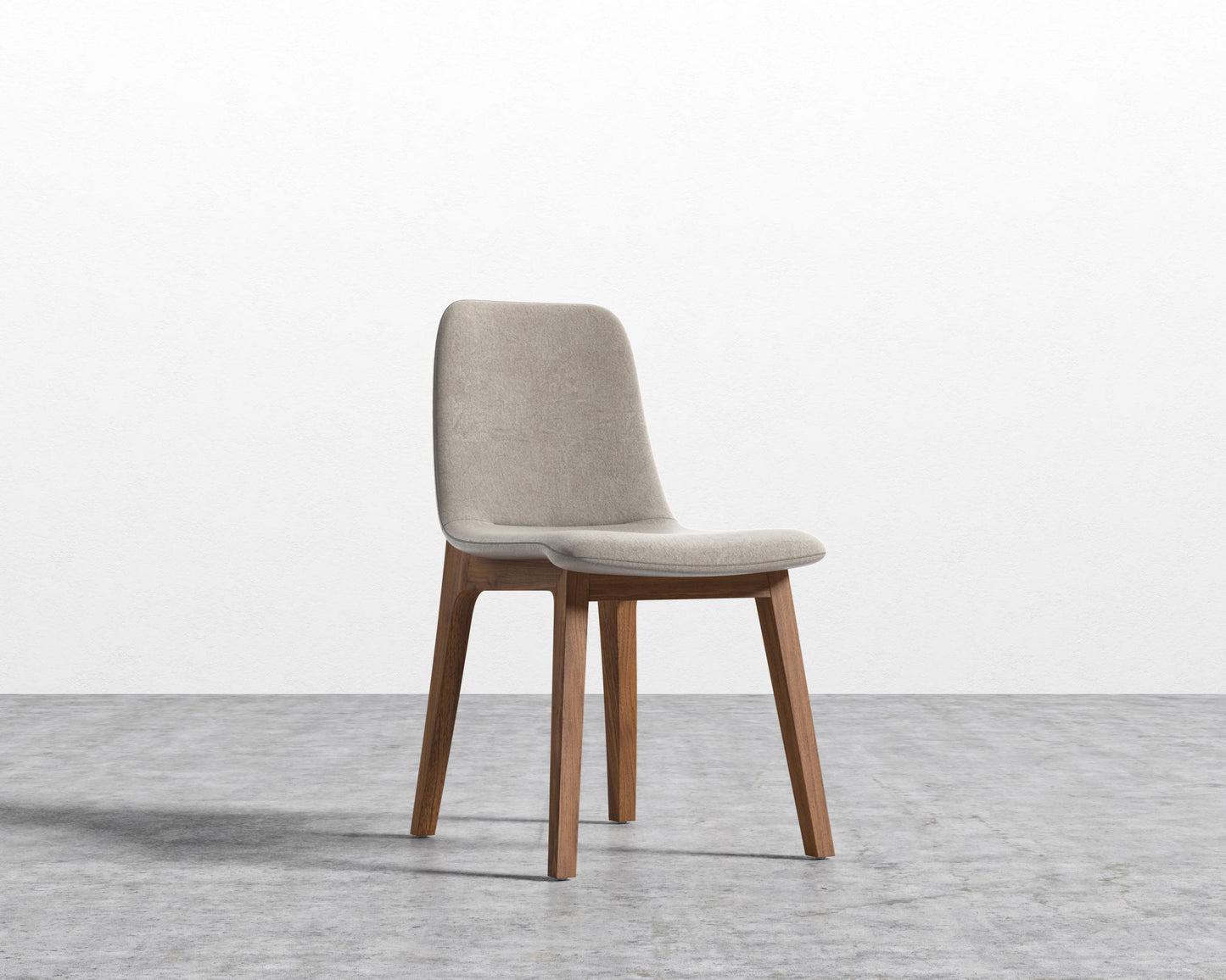 Aubrey Side Chair - Venice Vegan Suede - Latte - Walnut Stain