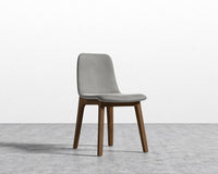 Aubrey Side Chair - Venice Vegan Suede - Strato - Walnut Stain