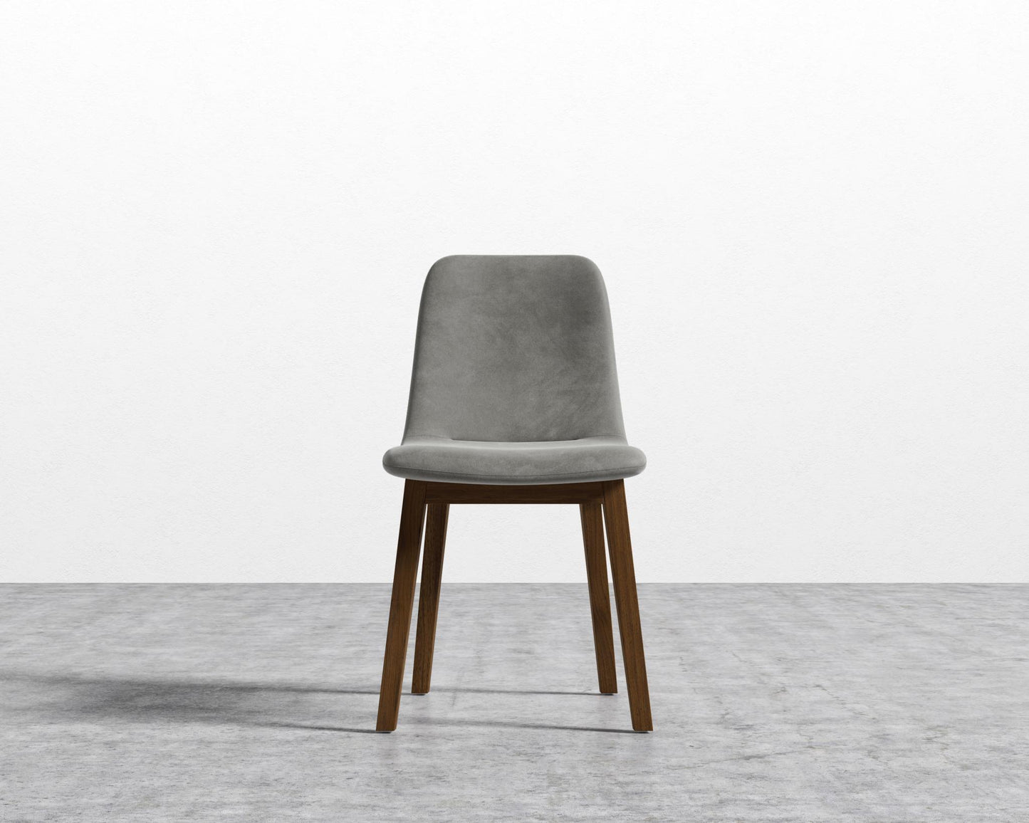 Aubrey Side Chair - Venice Vegan Suede - Strato - Walnut Stain