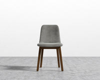 Aubrey Side Chair - Venice Vegan Suede - Strato - Walnut Stain