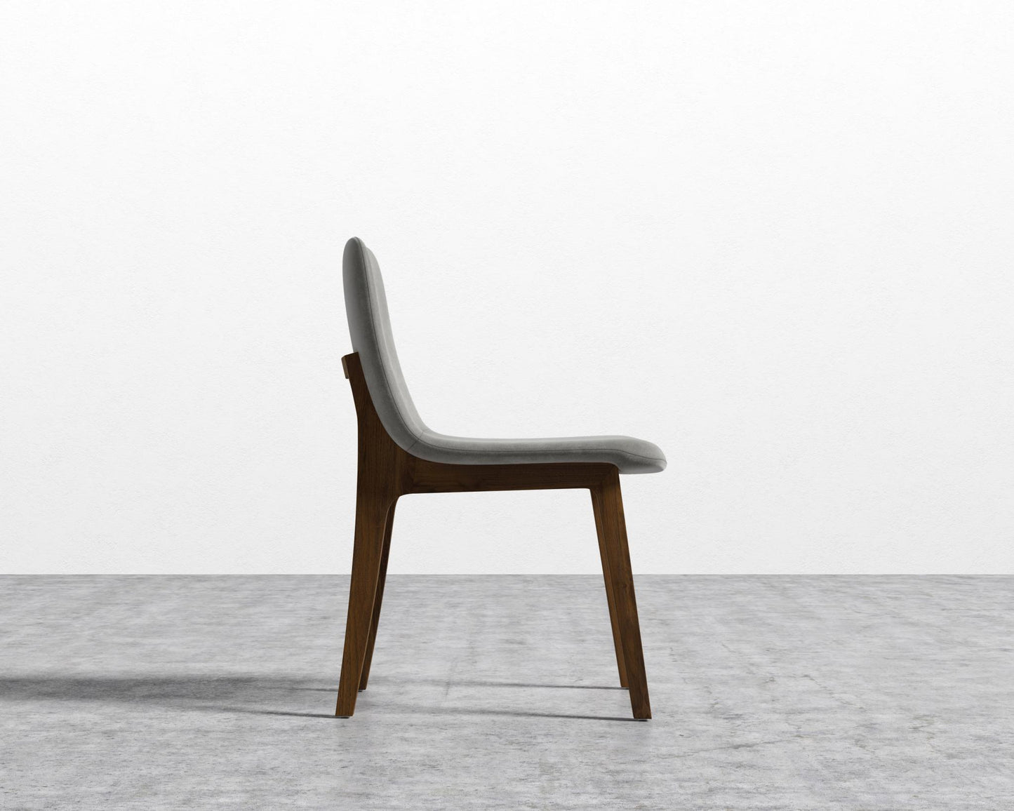 Aubrey Side Chair - Venice Vegan Suede - Strato - Walnut Stain
