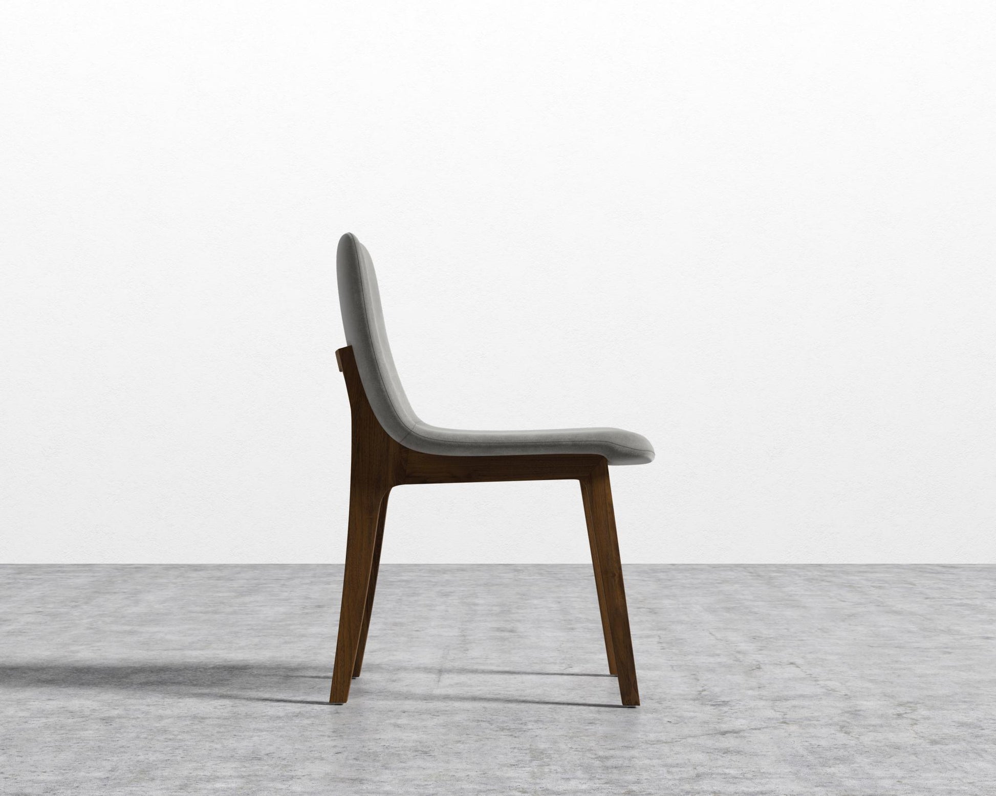 Aubrey Side Chair - Venice Vegan Suede - Strato - Walnut Stain