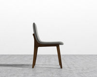 Aubrey Side Chair - Venice Vegan Suede - Strato - Walnut Stain