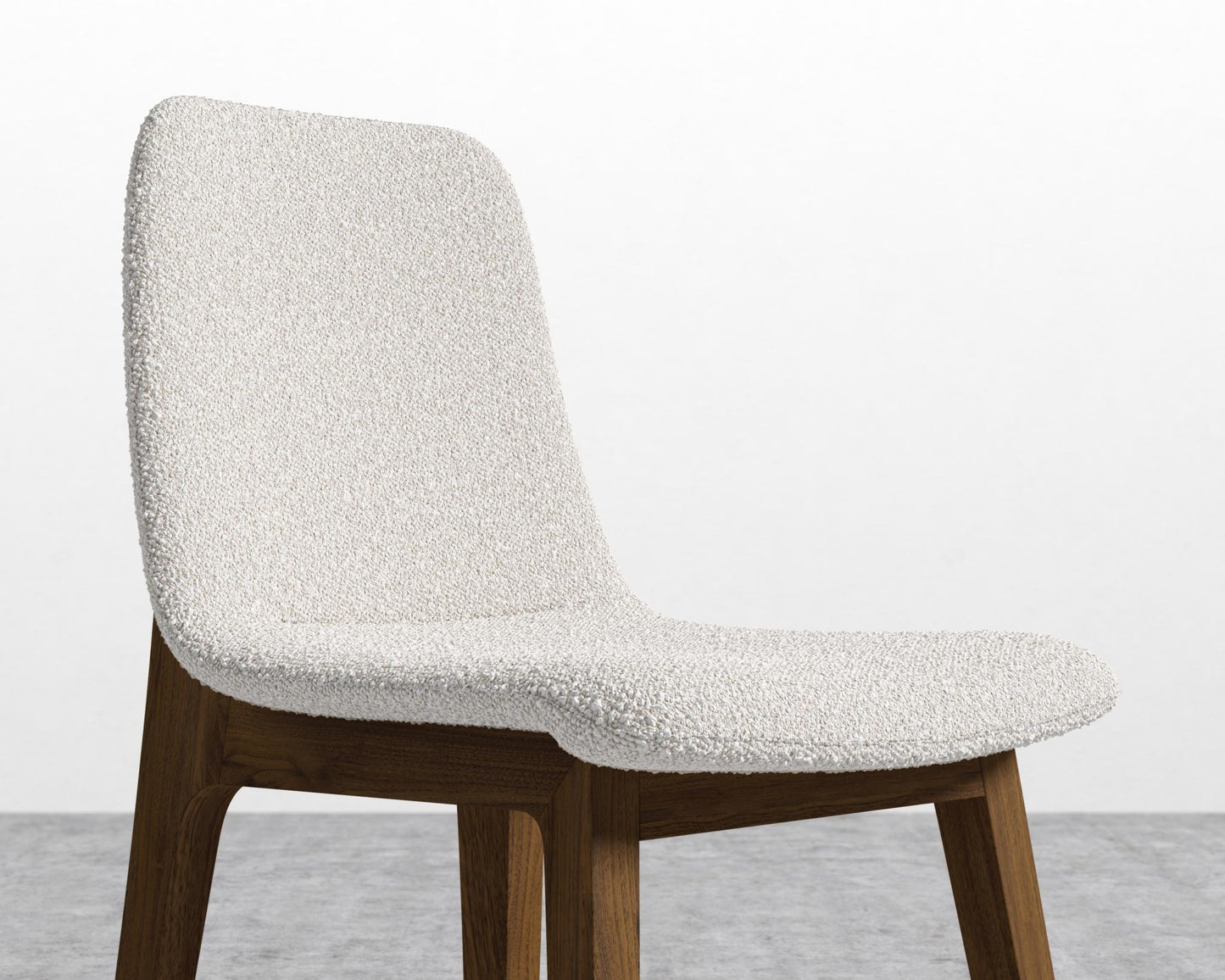 Aubrey Side Chair - Chatou Boucle - Pearl - Walnut Stain