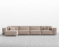 Porter Extended Sectional - Plush Velvet - Blush