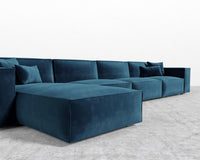 Porter Extended Sectional - Plush Velvet - Cobalt