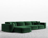 Porter Extended Sectional - Plush Velvet - Moss
