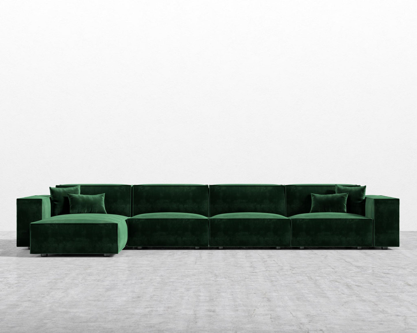 Porter Extended Sectional - Plush Velvet - Moss