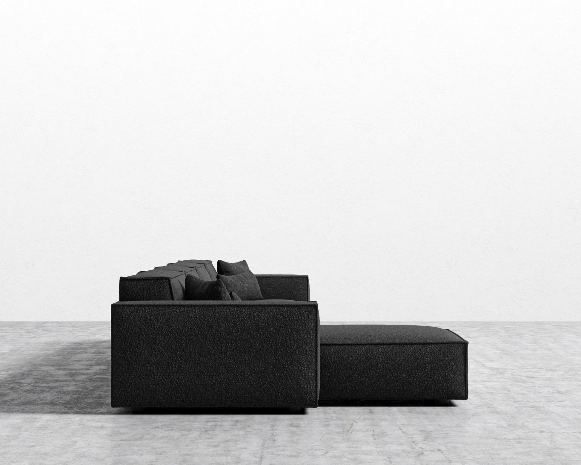 Porter Extended Sectional - Chatou Boucle- Caviar