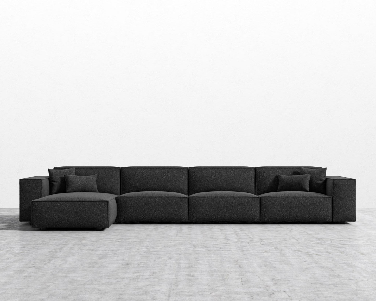 Porter Extended Sectional - Chatou Boucle- Caviar