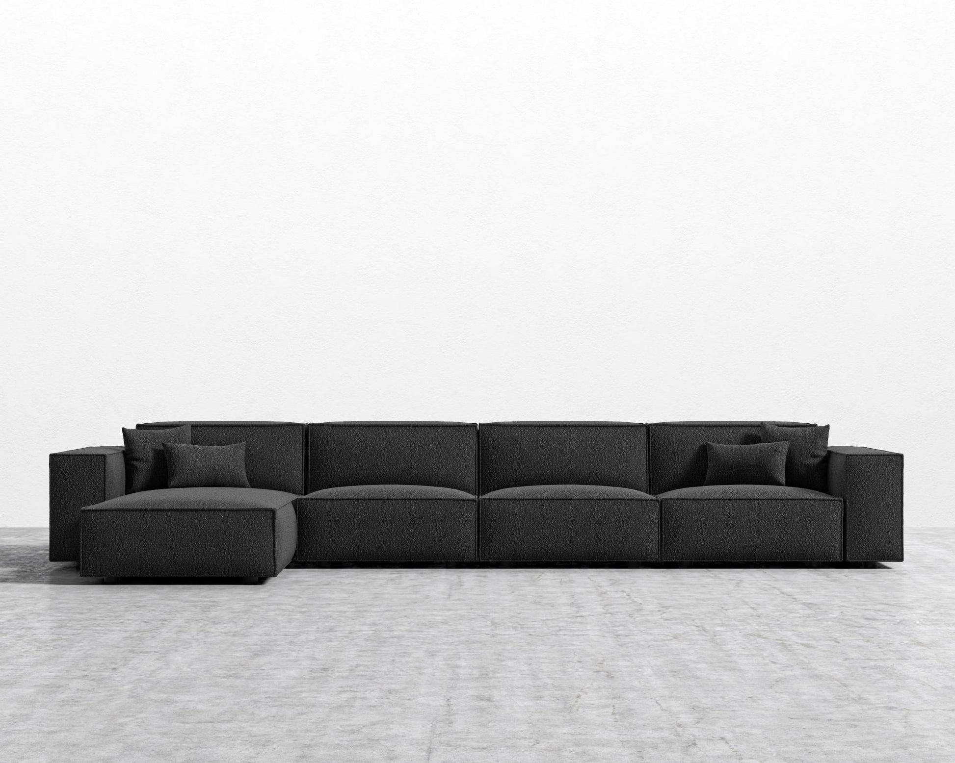 Porter Extended Sectional - Chatou Boucle- Caviar