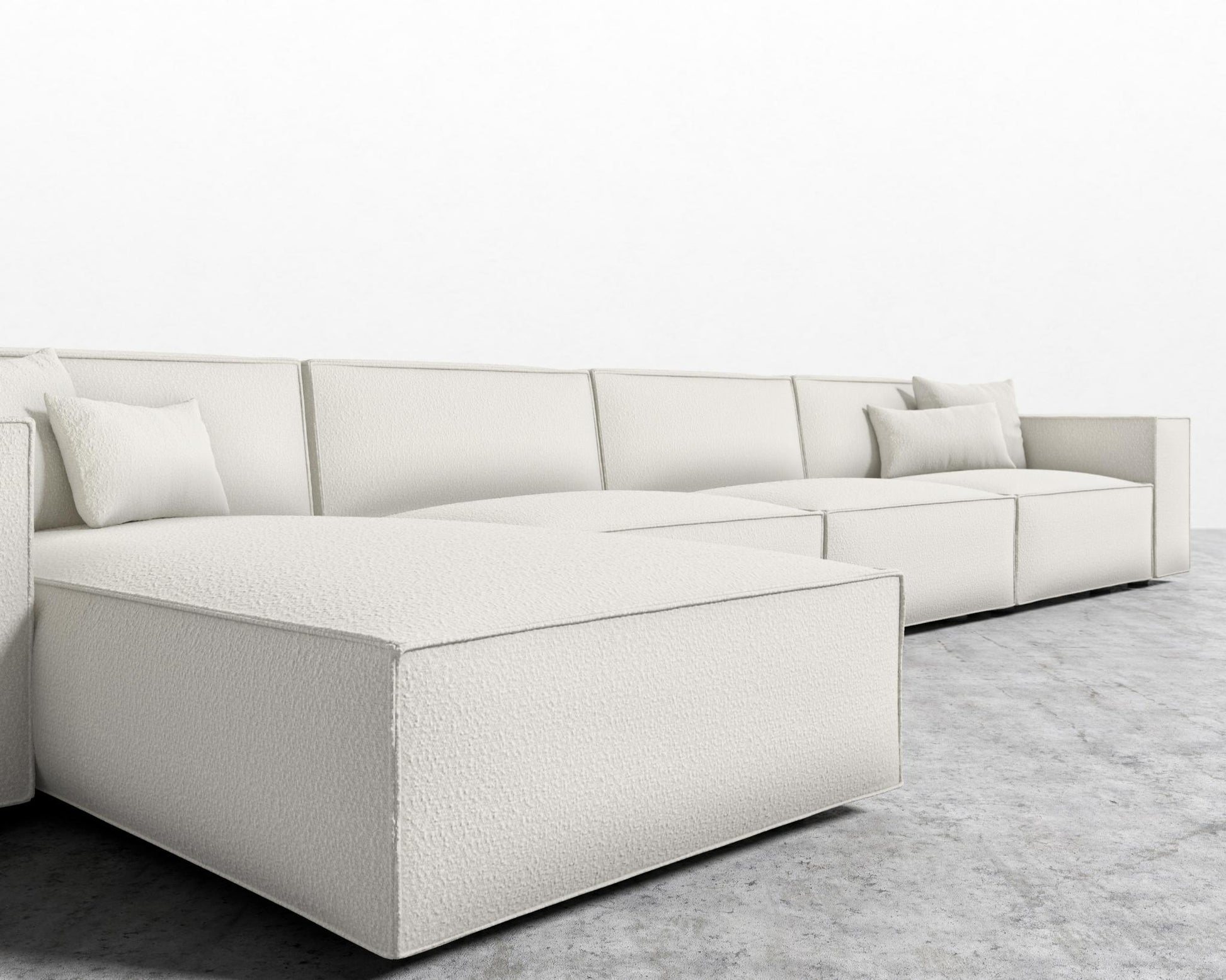 Porter Extended Sectional - Chatou Boucle- Pearl