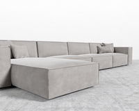 Porter Extended Sectional - Venice Vegan Suede - Chiffon