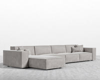 Porter Extended Sectional - Venice Vegan Suede - Chiffon