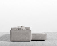 Porter Extended Sectional - Venice Vegan Suede - Chiffon