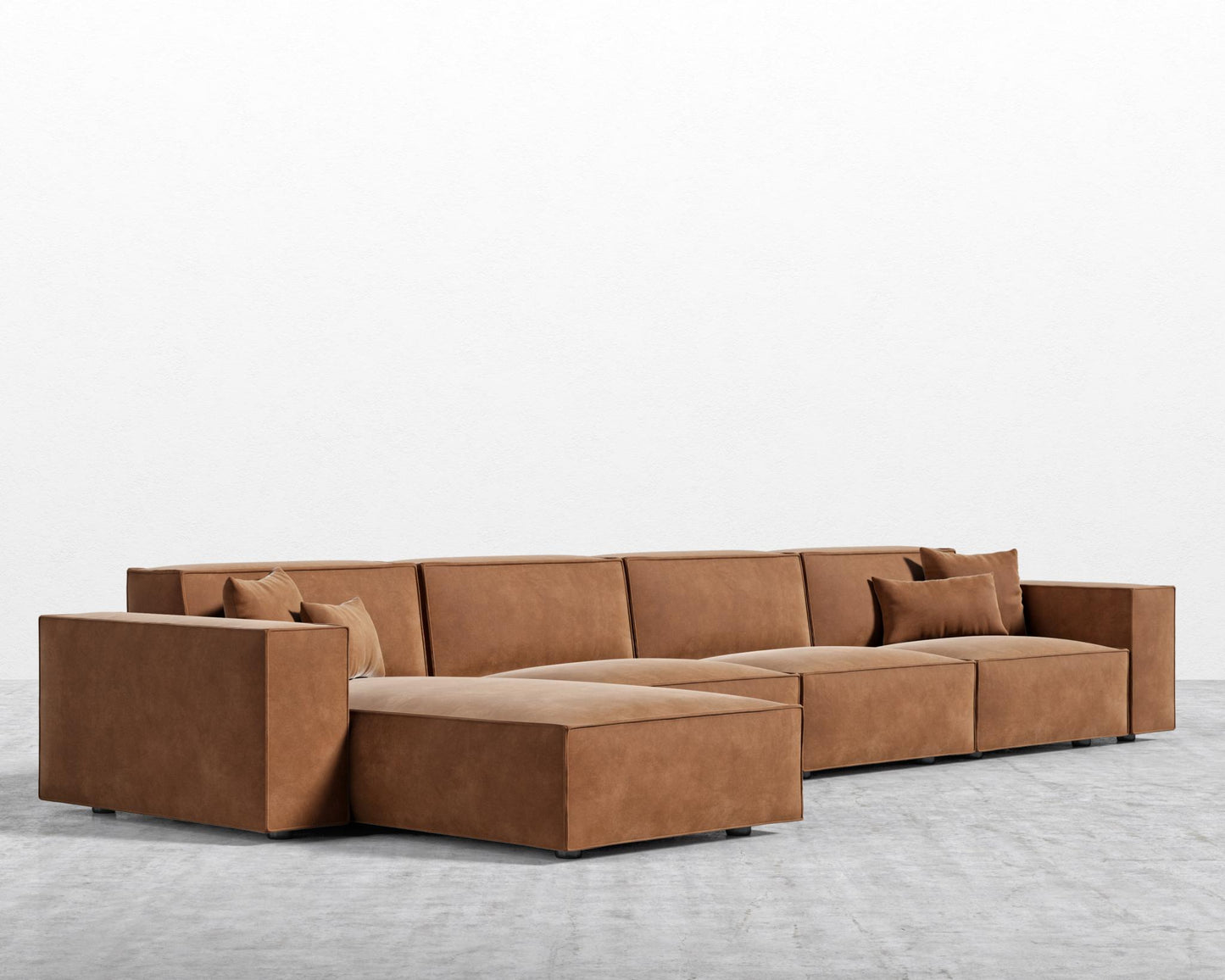 Porter Extended Sectional - Venice Vegan Suede - Cider