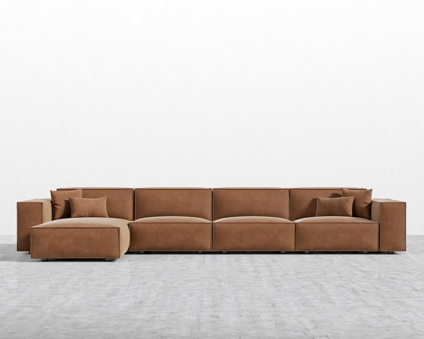 Porter Extended Sectional - Venice Vegan Suede - Cider