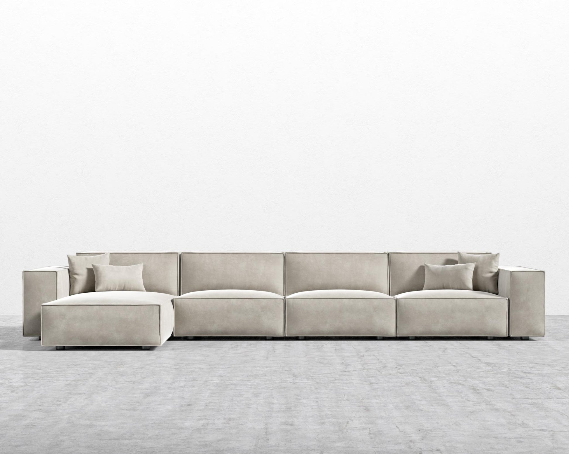 Porter Extended Sectional - Venice Vegan Suede - Latte