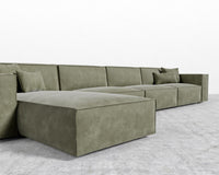 Porter Extended Sectional - Venice Vegan Suede - Sage