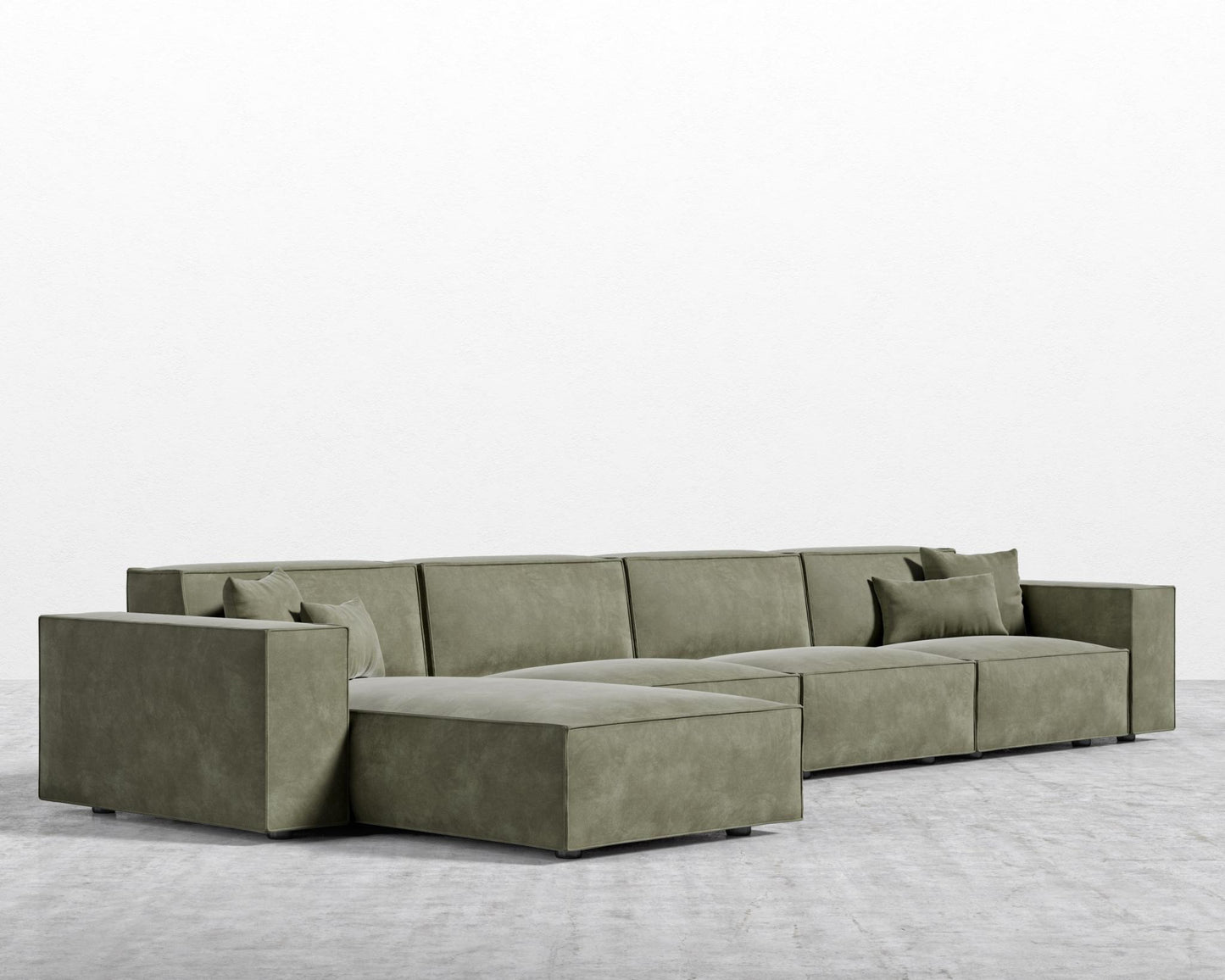 Porter Extended Sectional - Venice Vegan Suede - Sage