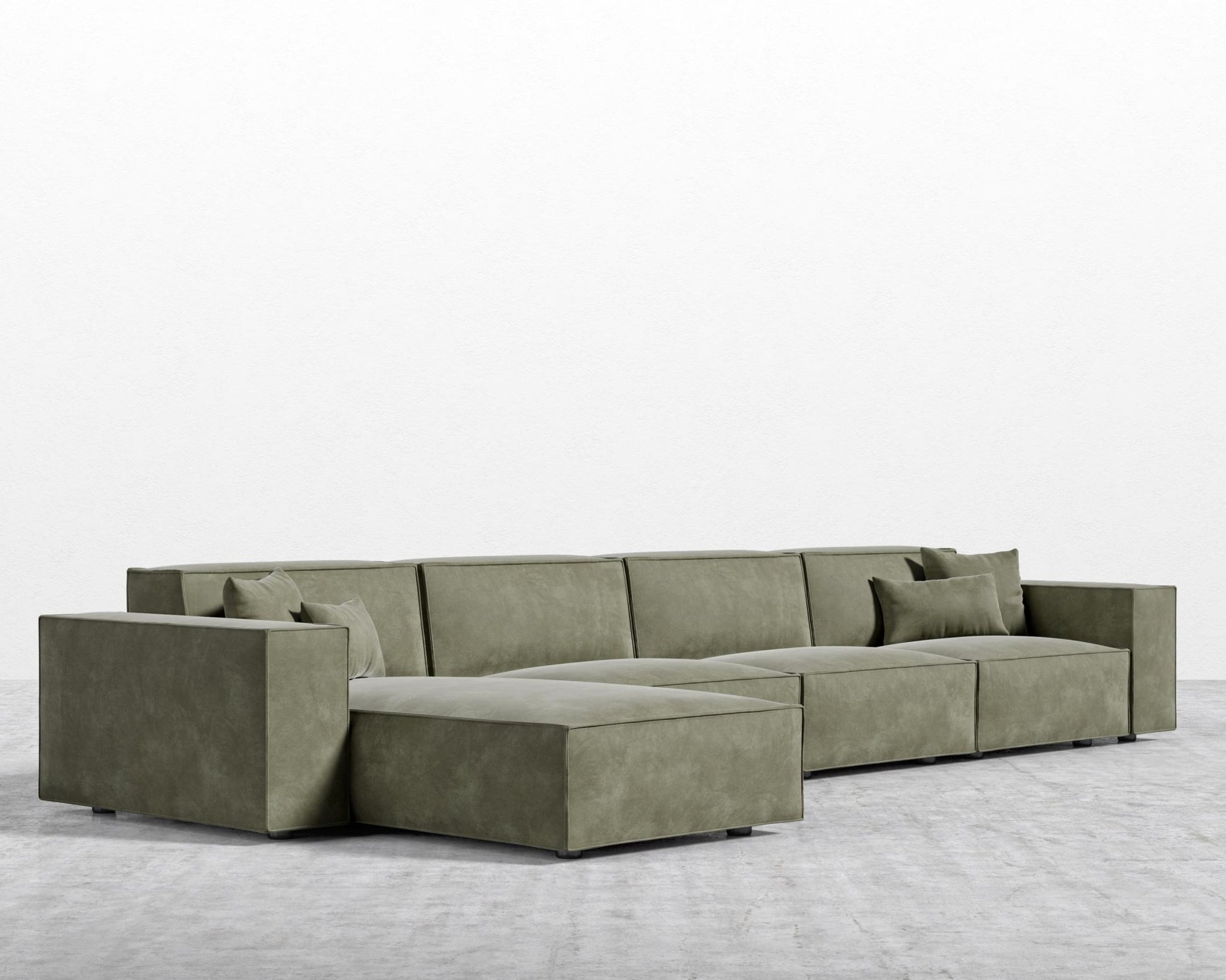Porter Extended Sectional - Venice Vegan Suede - Sage