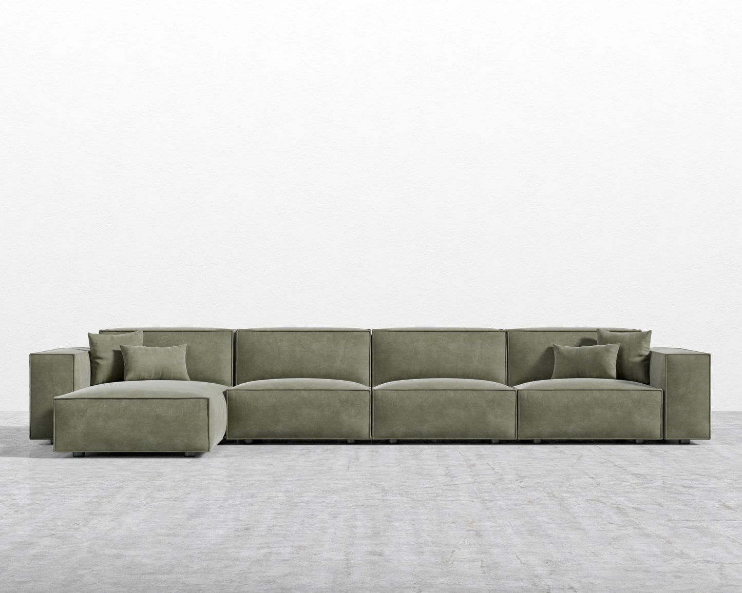 Porter Extended Sectional - Venice Vegan Suede - Sage