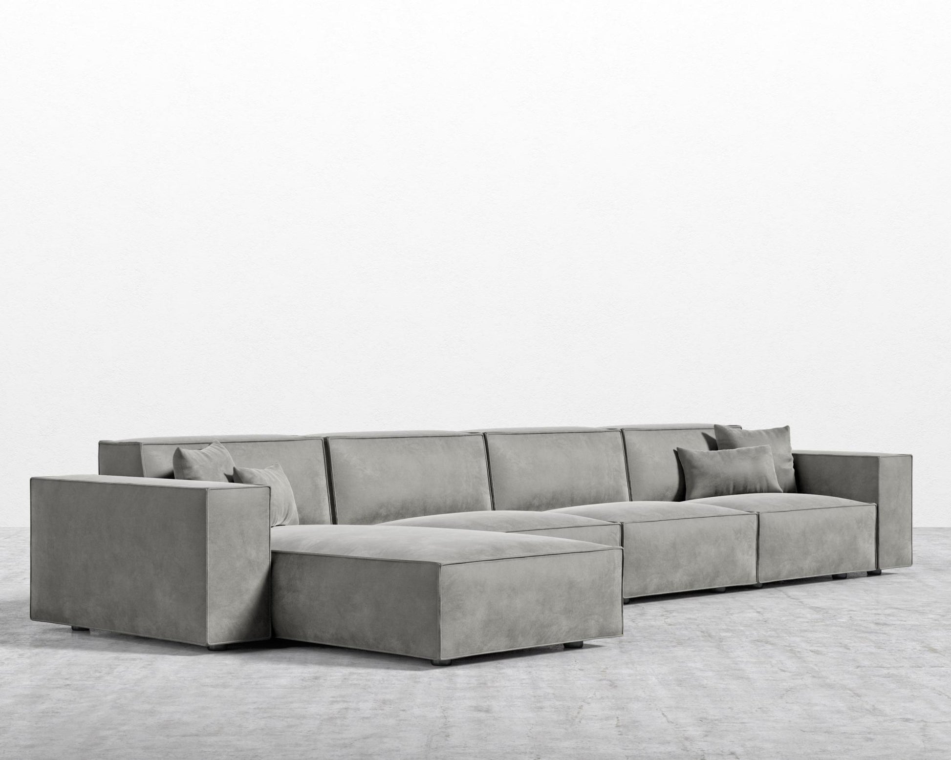 Porter Extended Sectional - Venice Vegan Suede - Strato