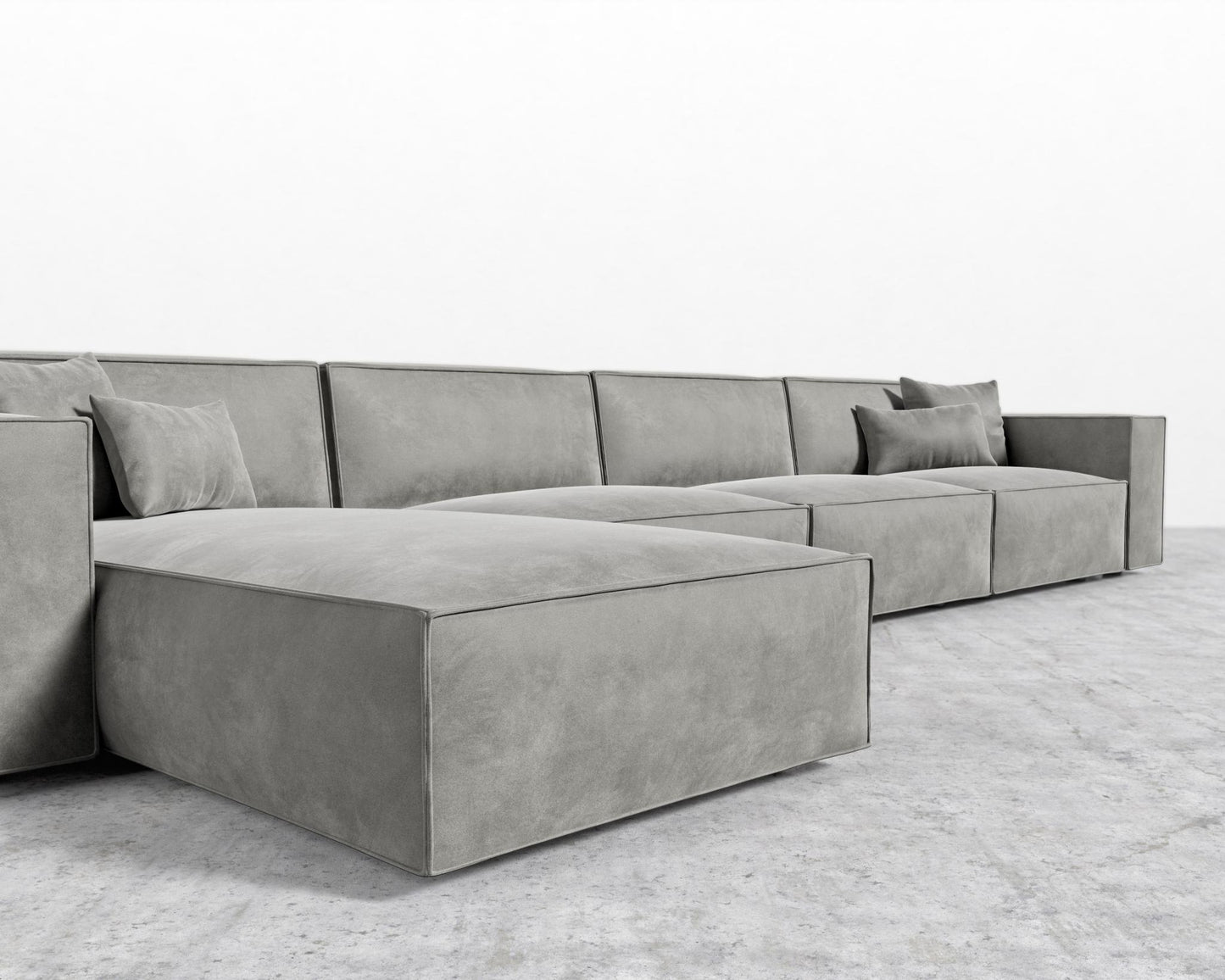 Porter Extended Sectional - Venice Vegan Suede - Strato