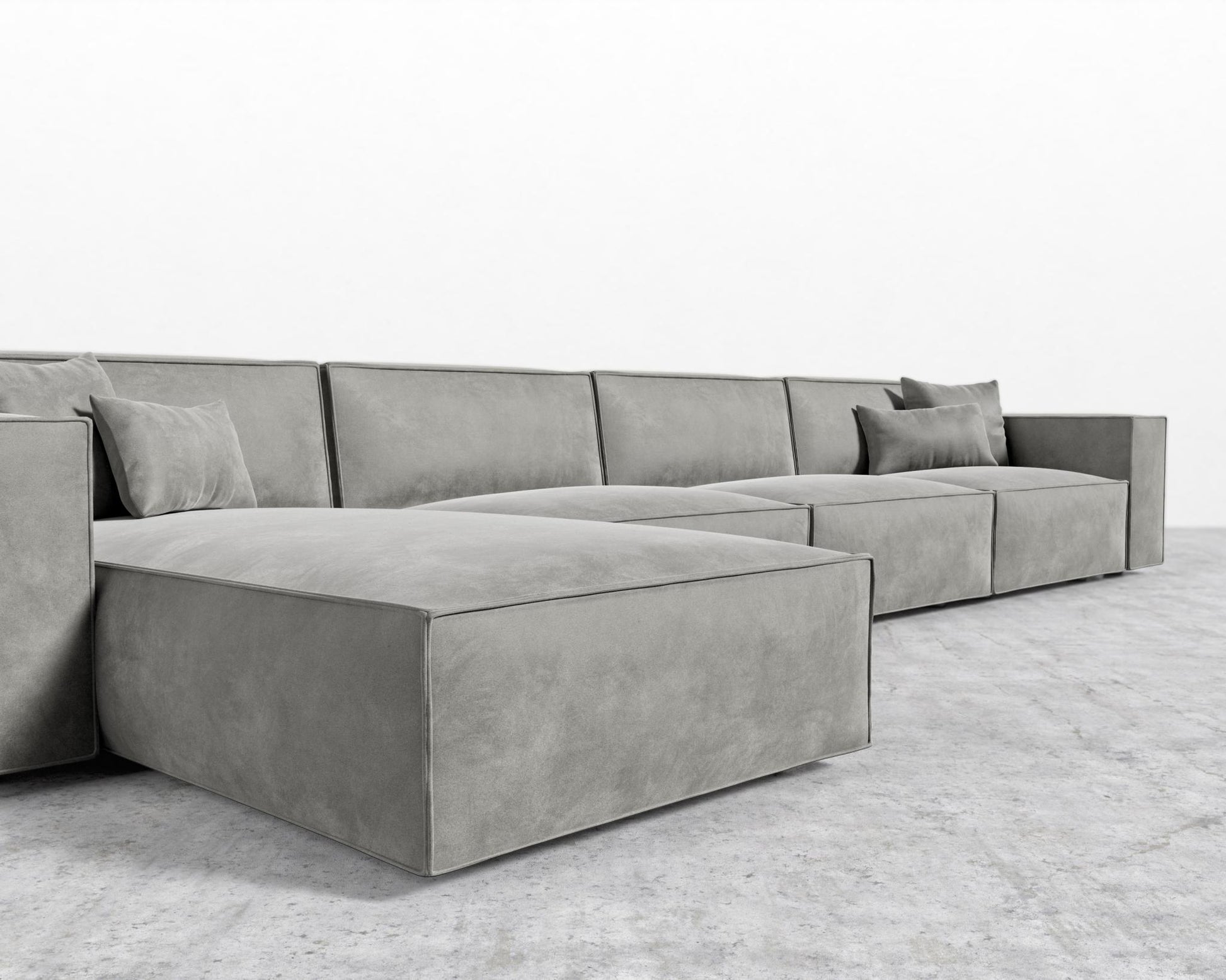 Porter Extended Sectional - Venice Vegan Suede - Strato