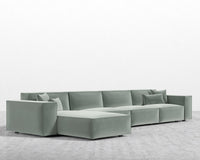 Porter Extended Sectional - Plush Velvet - Moonstone