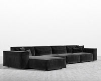 Porter Extended Sectional - Plush Velvet - Black