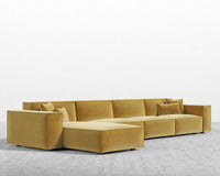 Porter Extended Sectional - Plush Velvet - Golden Beryl
