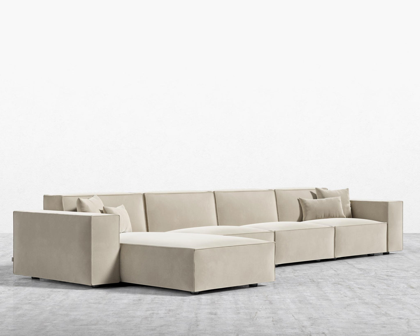 Porter Extended Sectional - Plush Velvet - Warm Taupe