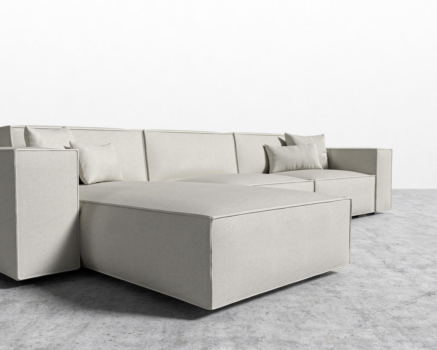 Porter Sectional - Plush Weave - Oyster